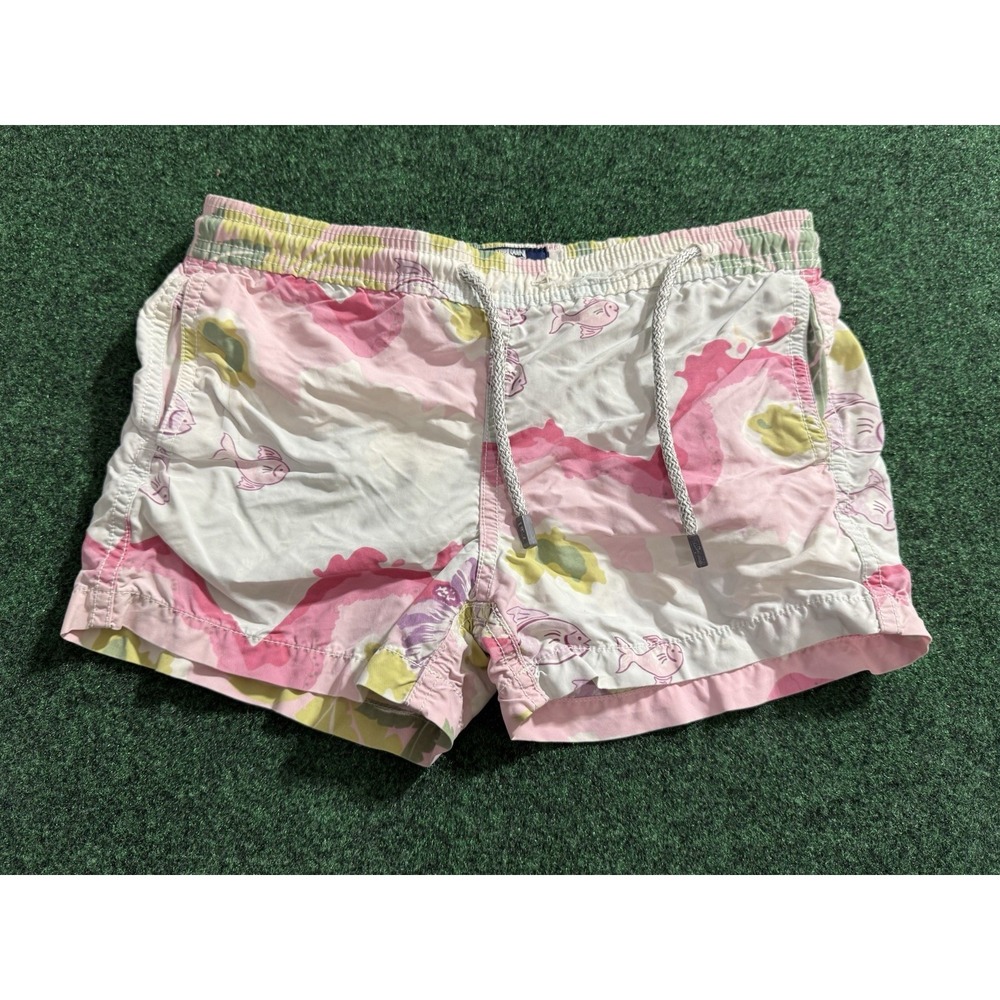 Vilebrequin Kids Girls Bathing Suit Shorts Bottoms‎ Size 8 Pink White Fish